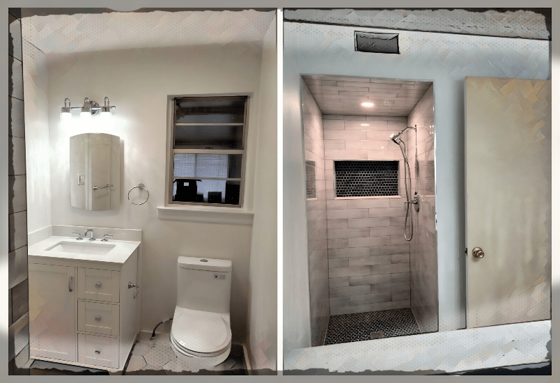 modern sink, toilet, tile, small bathroom design